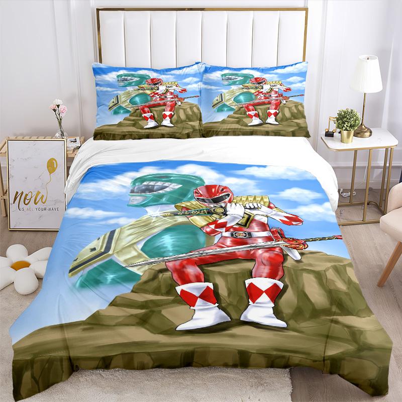 Power Rangers Adventure Print 3Pcs Bedding Setduvet Cover With 2 Bedropillowcase Home Birthday Gift