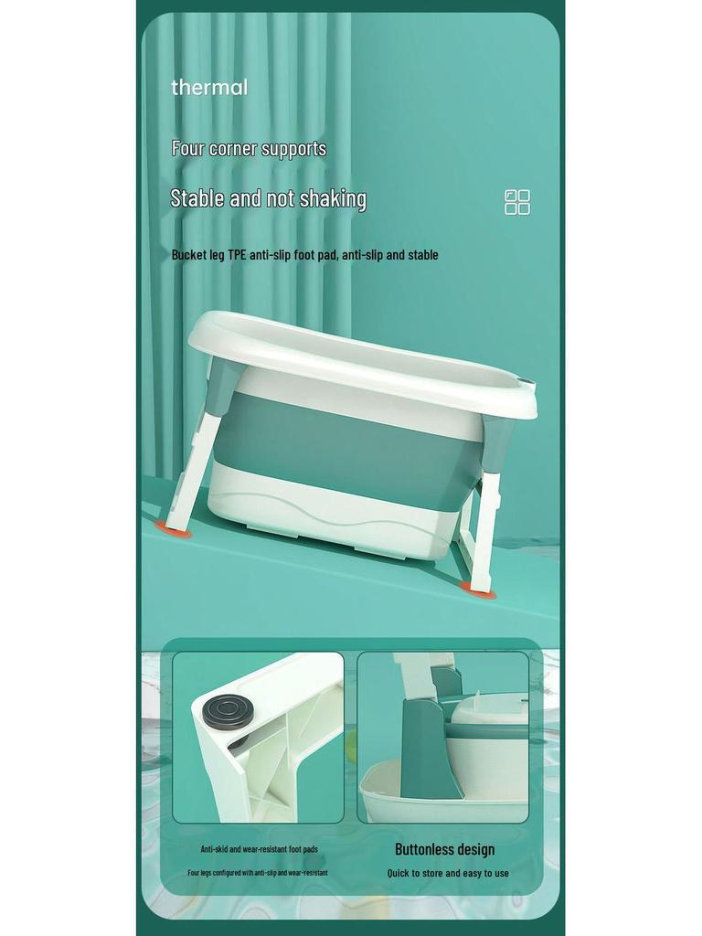 Foldable Children's Bath Bucket: Large & Small Sizes for Baby and Child Swimming and Bathing