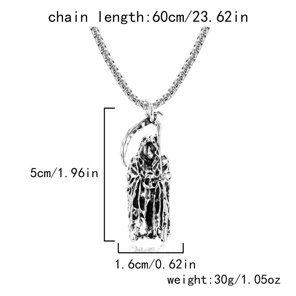 New Dark Wind Halloween Skull Necklace Punk Wind Halloween Death Sickle Necklace Spot.