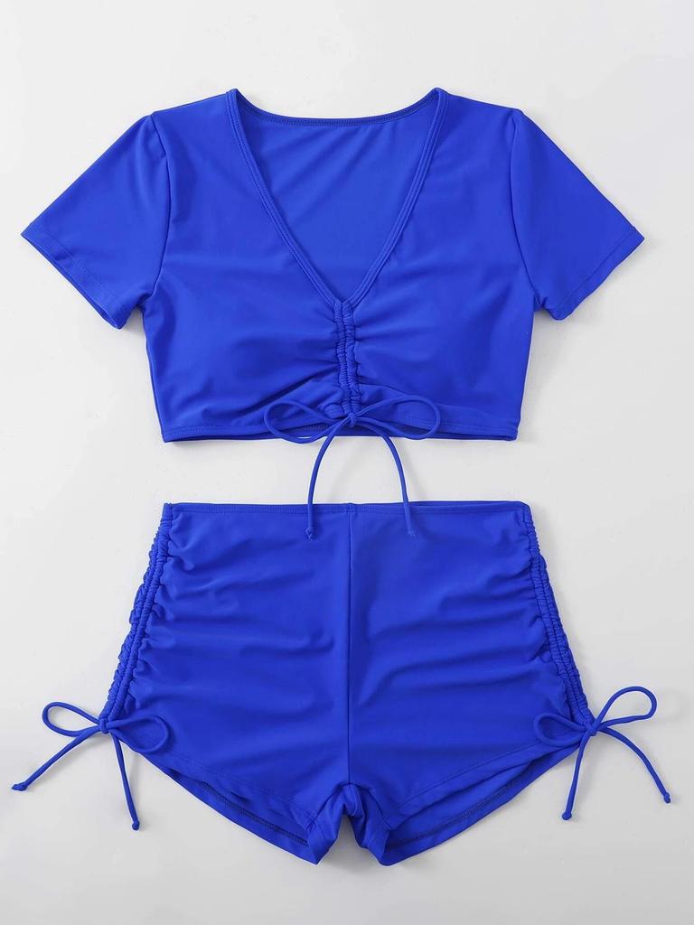 European & American Tie-up Bow Bikini Swimwear Set - Women's Sexy Beach Swimsuit