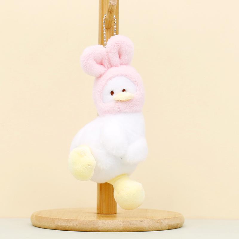 

Duck Keychain Cute With Tilted Head Plush Toy Adorable Short Plush Duck Doll Pink Duck