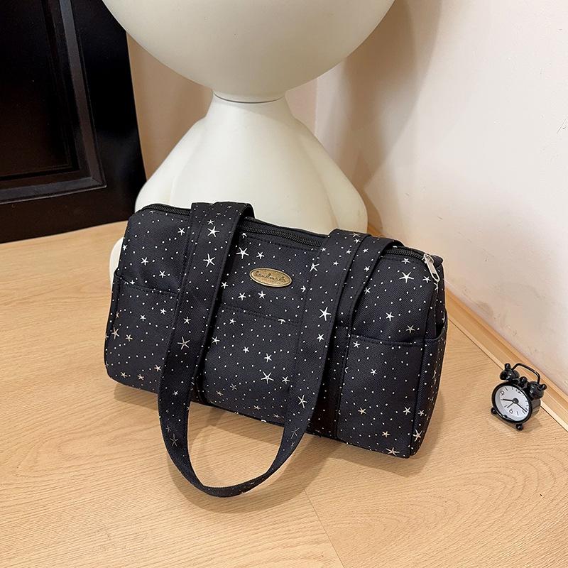 Polka Dot Star Pillow Shoulder Bags for Women Large Capacity Ladies Travel Tote Handbags Versatile Multi-Pocket Underarm Bag