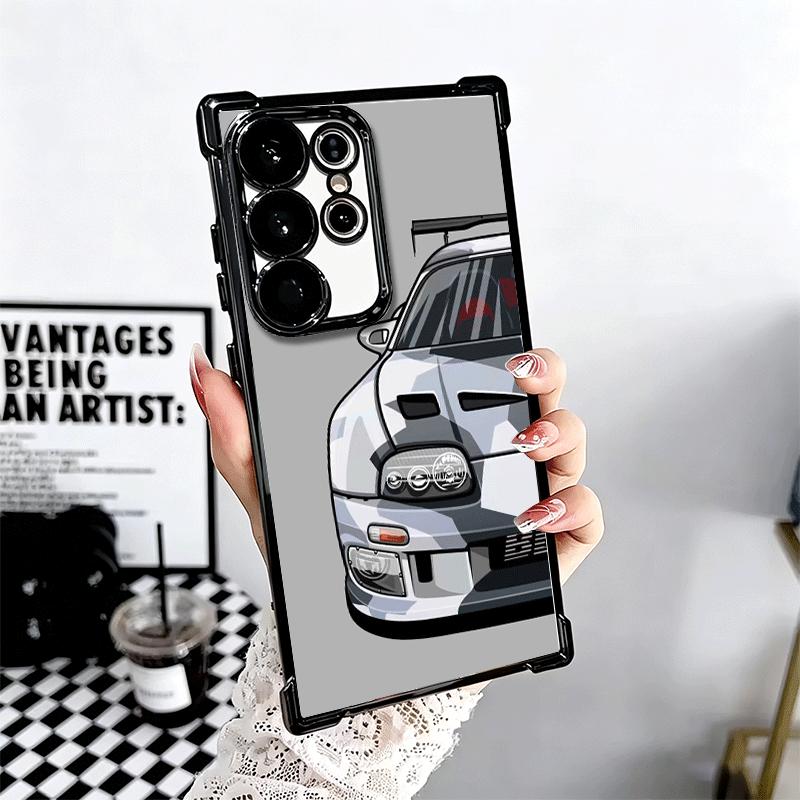 Simple Japanese Sports Cars Pattern Plating Phone Case For Samsung Galaxy S24 S25 FE S26 Edge S23 Ultra S22 S21 Plus S20 Anti-Fa