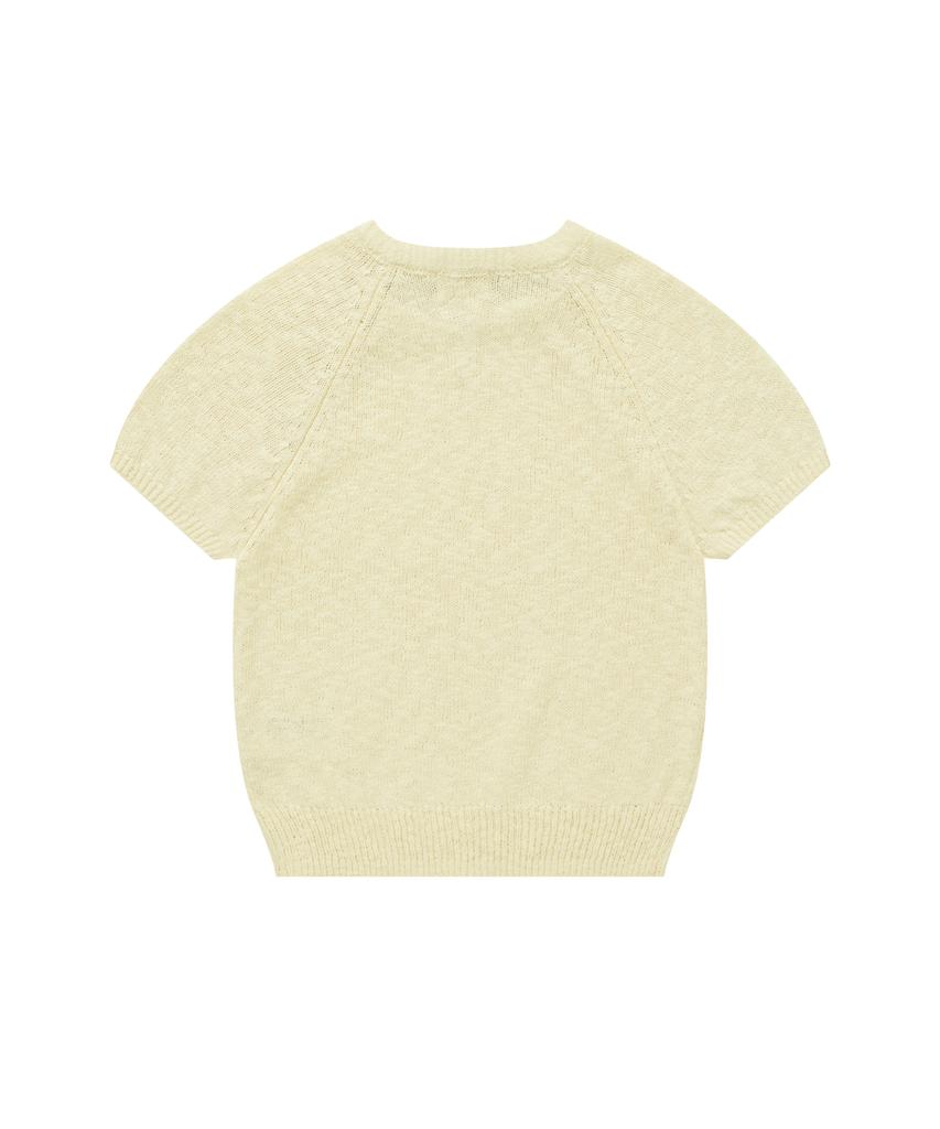 COVERNAT WOMAN Boucle Round Half Knit Ivory