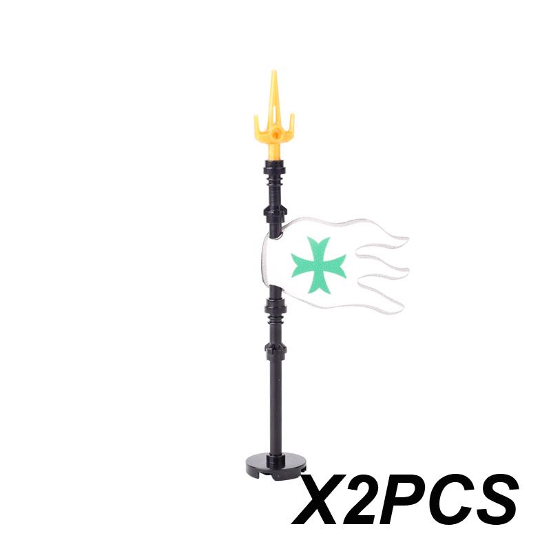 Middle Ages Empire Flag Pole Building Blocks Military Castle Lion Teutonic Knight Soldier Figures Roman Warrior Sheild Brick Toy