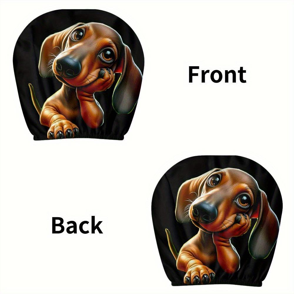 Cute Dachshund Print Headrest Covers, All-Weather Comfortable Use for Seat Protection with High  Design and No Filling