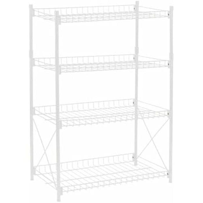 Étagère En Métal - CONFORTIME - Blanc - 52 X 34 X 86 Cm - Lot De 2 - Montage Facile