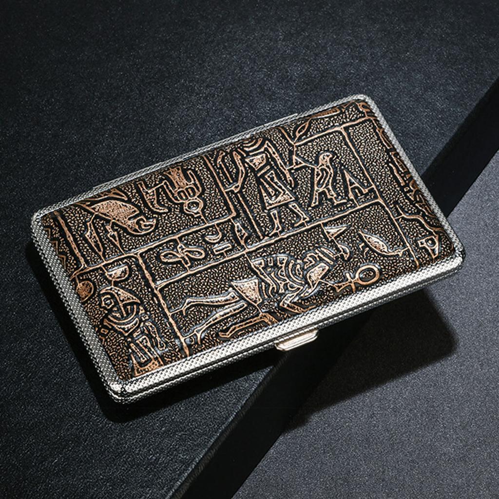 Metal PU Leather Cigarette Case Portable 20 Sticks Capacity Cigarette Holder for Men Women Smoking Accessories Box