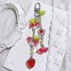 Cute Strawberry Flower Accessory Keychain Multi Purpose Decoration Vintage Acrylic Keyring Accessory For Personal Items