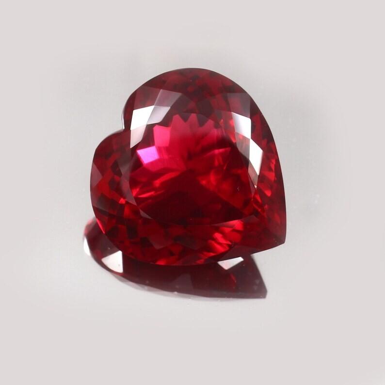 AAA 19 MM Flawless Blood Red Ruby Heart Cut Loose Gemstone Mozambique