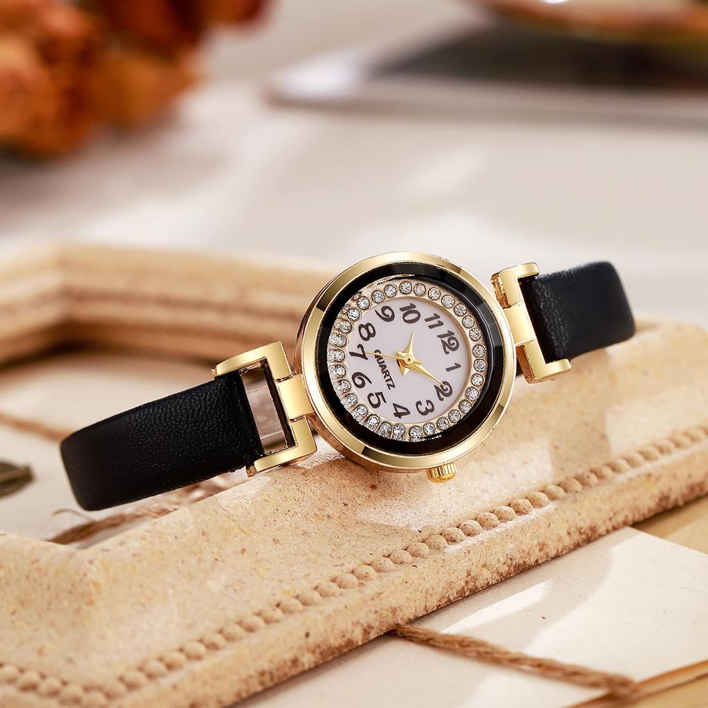 Mode Kleine Arabische Damenuhren Lässiges Lederarmband Quarzuhr für Mädchen Uhr Reloj Mujer