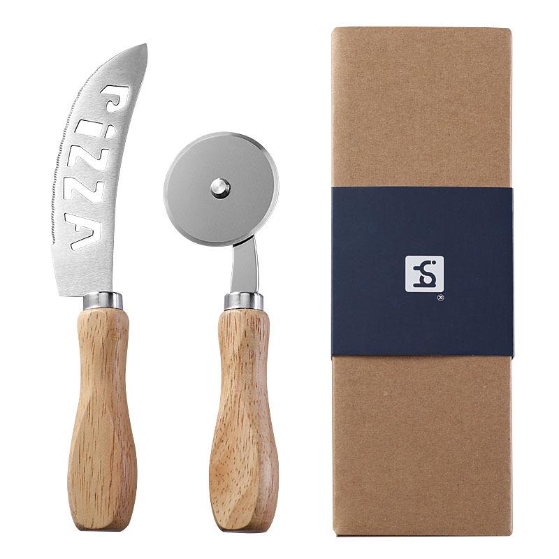 Taglia Pizza in Acciaio Inossidabile Manico in Legno Taglia Pasta per Dolci Accessori da Forno Ruota Tagliente Affettatore Accessori da Cucina Paletta