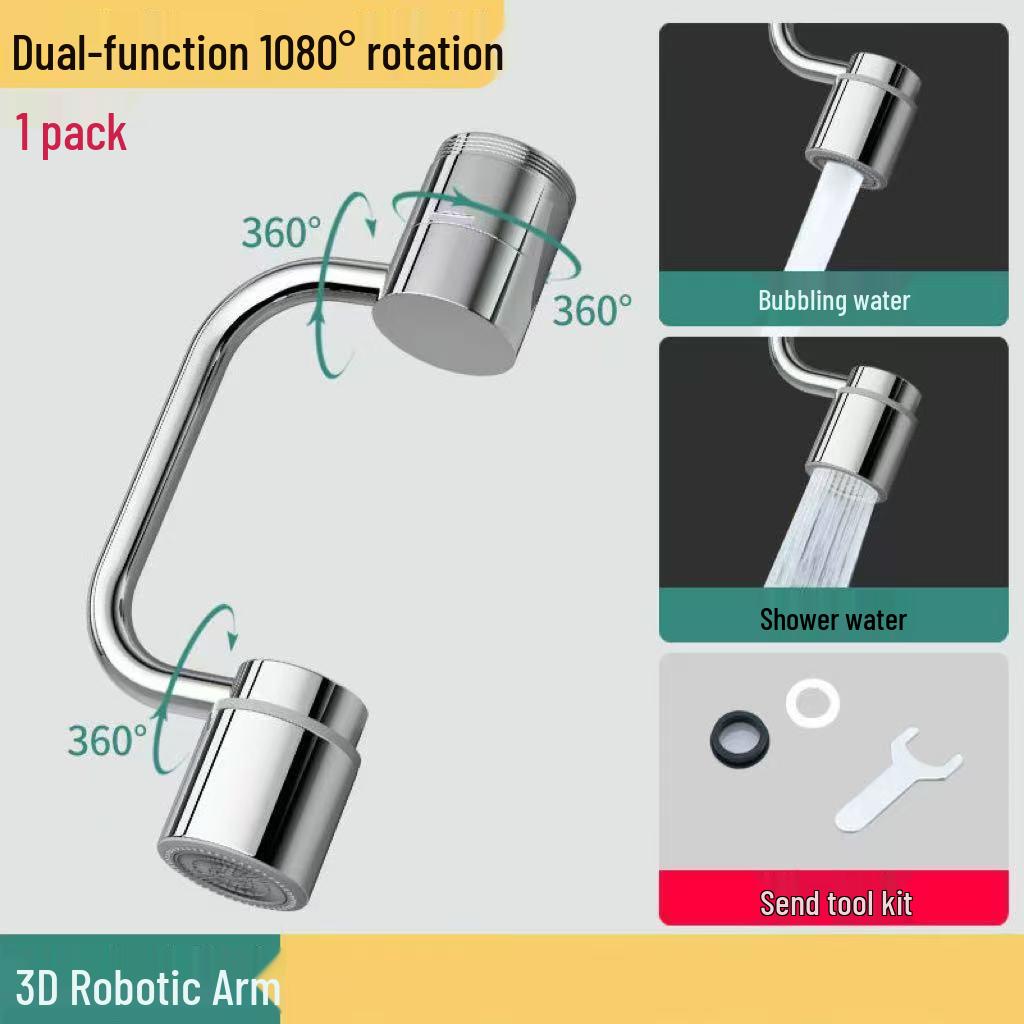 Universal 1080° Rotating Faucet Extender with Splash-Proof Aerator
