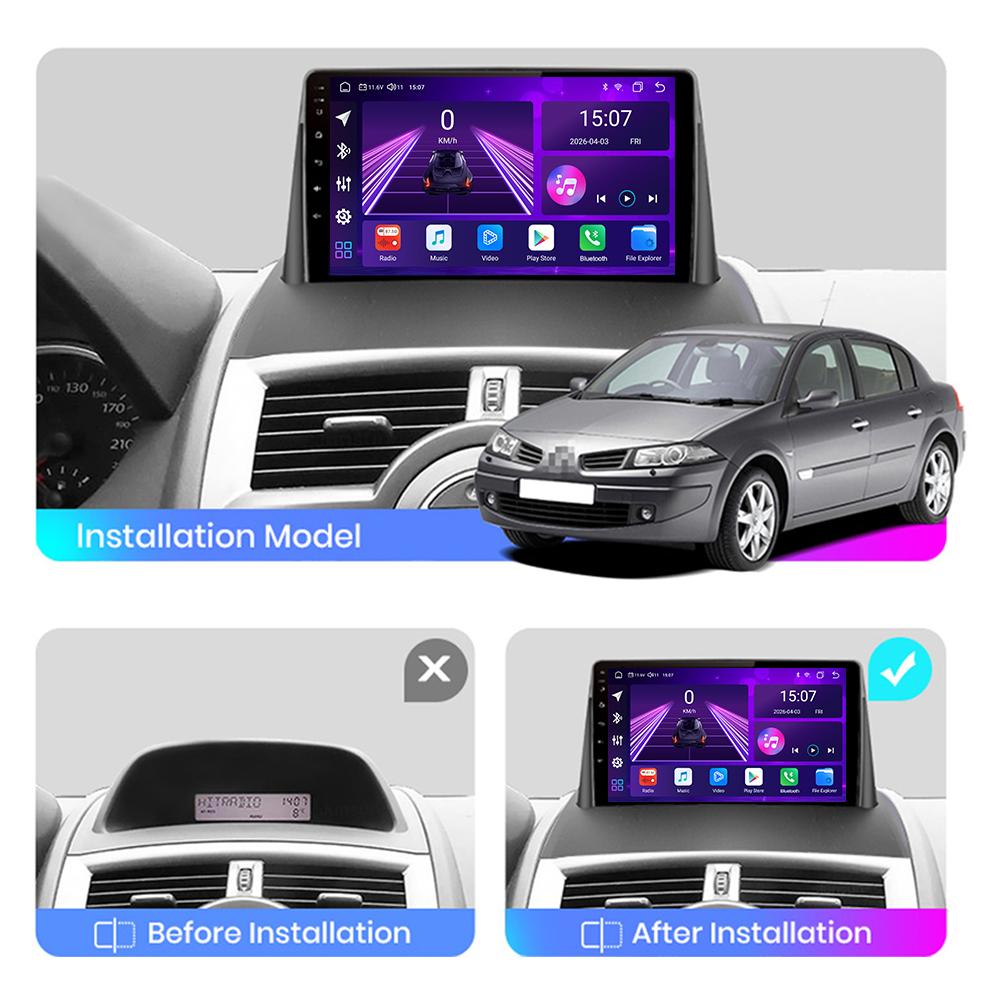 Android Car-Play Car Radio For Renault Megane 2 2002-2009 Multimedia Player Head Unit Stereo GPS Navigation BT WIFI,8 CORE ,2+32GB