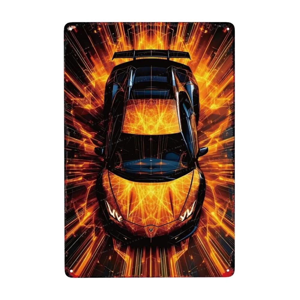 Metal Interior Sports Car Nameplate 20x30cm