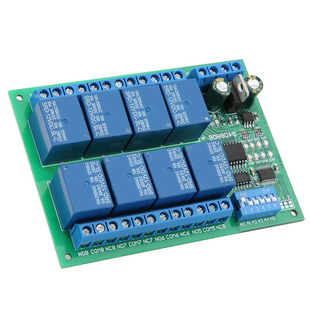 12V 8‑Channel RS485 Relay PLC Expansion Board for RTU Protocol Remote Control