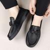 2025 Summer Hallow Casual Leather Shoes for Men Fashion New Designer Solid Color Luxury Shoes Male British Business Shoe Man