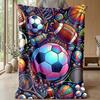 Sports Ball Collection Theme Blanket Lightweight Warm Flannel Blanket Decorative Throw Blanket for Home Decoration