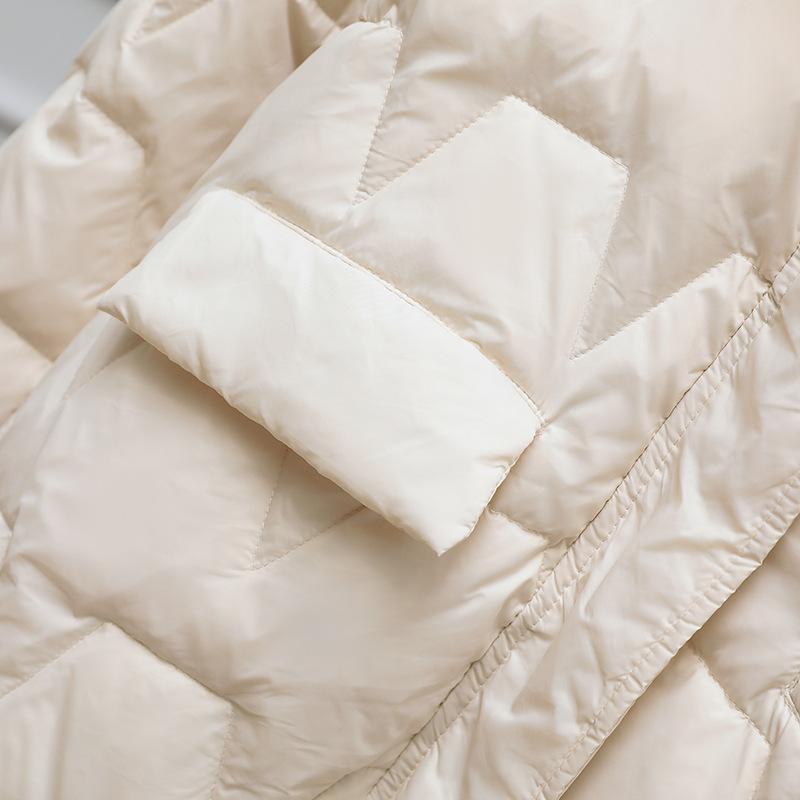 Light down jacket women's short new loose fashion stand-up collar white duck down small light jacket