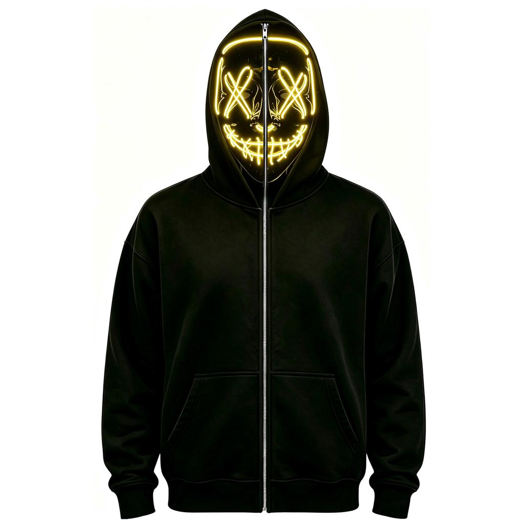Unisex Halloween Face Print Long Sleeve Hoodie Pullover Sweatshirt for Men Women