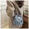 2025 New Simple Drawstring Tassel Bag Single Shoulder Crossbody Bag