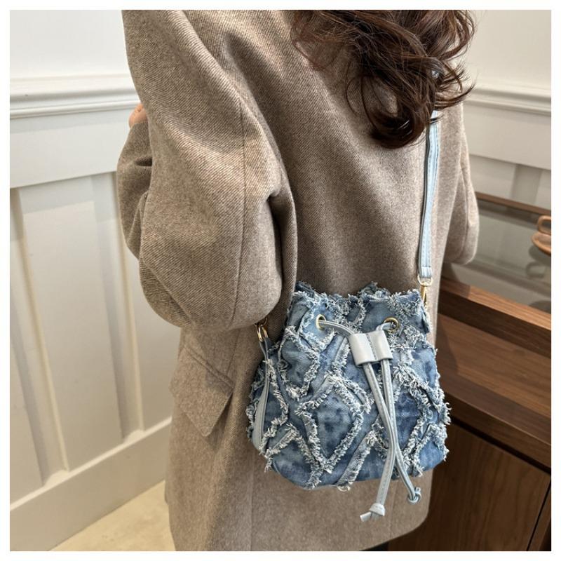 2025 New Simple Drawstring Tassel Bag Single Shoulder Crossbody Bag