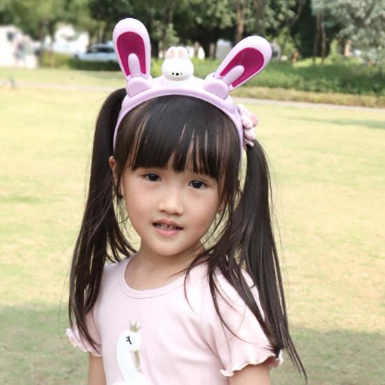 Bunny Ear Headband with Color-Changing Lights Rechargeable Movable Swinging Ears Hairband for Fun