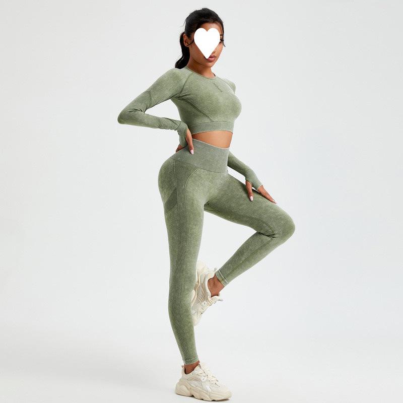 Set Sportvarslavil Slimming cu Talie Înaltă - Mânecă Lungă, Ascunde Imperfecțiunile, Accentuează Formele, Stil European-American, Ținută Fitness.