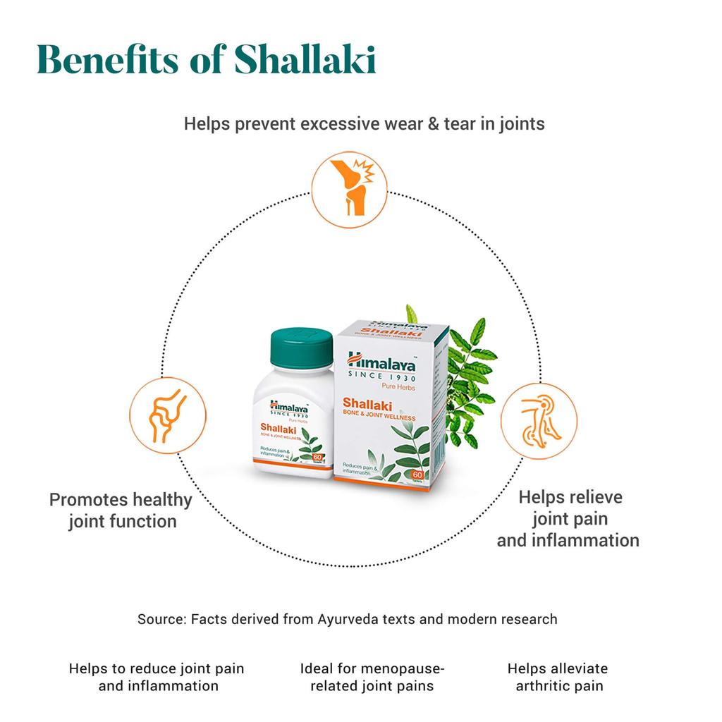 Himalaya Shallaki Tablets For Joint Health And Mobility Support, Natural Comfort Supplement, 60 Tablets
