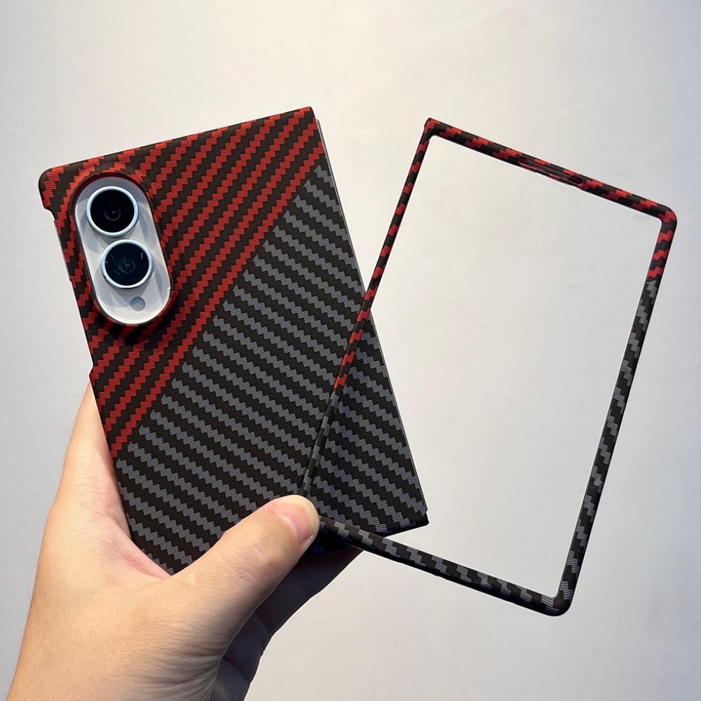 Luxury Carbon Fiber Thin Hard PC Phone Case For Samsung Galaxy ZFold 8 7 6 5 Fold8 Ultra Shockproof Protection Cover For Fold8