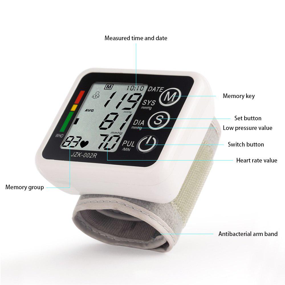 Blutdruck Medizinische Geräte LCD Herzschlagmesser Pulsoximeter Maschine Digital Automatisches Handgelenk