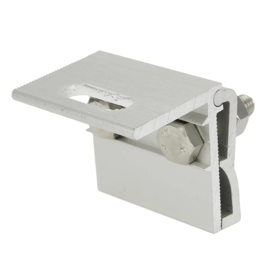 Roof Clamps PV Solar Module Horizontal Mounted Metal Standing Clamp Portable Racking System Sliver Aluminum Alloy