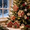 Kreatives Geschenk für Erwachsene DIY Weihnachts-Perlenkunst Malerei Hängender Anhänger Bausatz, 3D Perlen Lebkuchenhaus Dekoration Haus Handgemachte Miniatur
