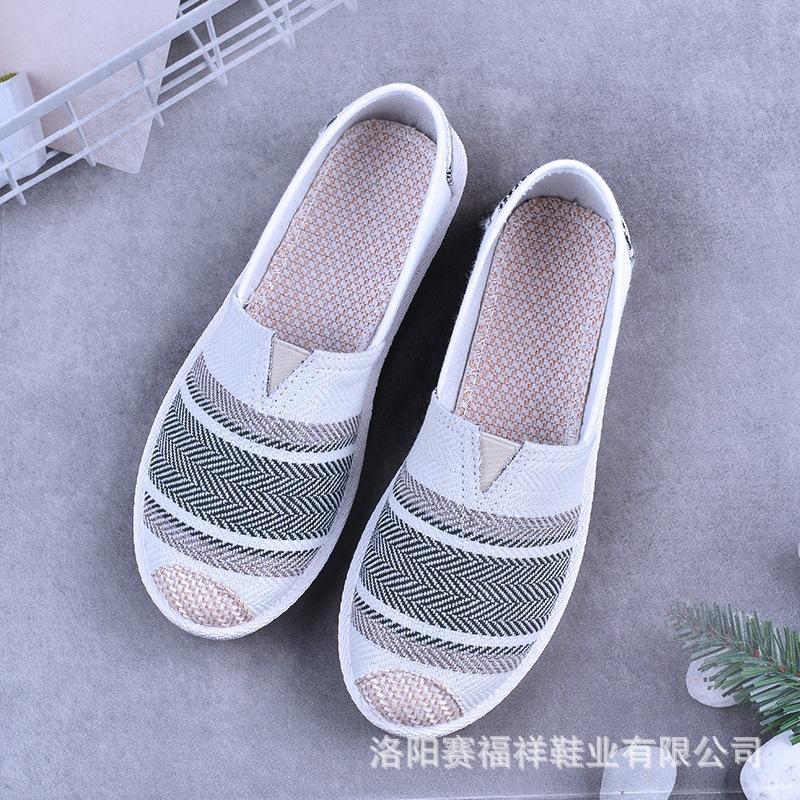 Low-top Casual Single Shoes Cloth Shoes Female Mother Soft-soled Shoes Canvas Student White Shoes