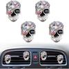 Crystal Skull Car Air Fresheners Car Diffuser Vent Clip Rhinestone Diamond Car Decoration Car Interior Decor For Halloween