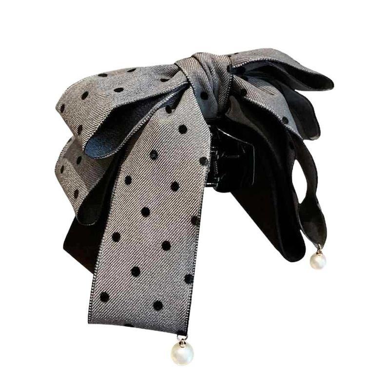 1pc Sweet bow, hair clip, half tied hair clip, exquisite clip, Korean East Gate temperament, polka dot, ponytail clip, female