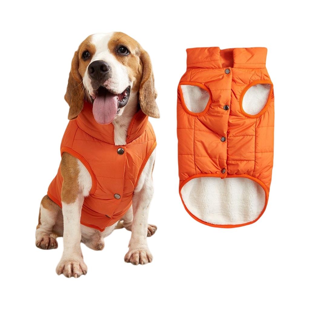 Button Winter Dog Vest With Integrated Keep Warm Fleece Back Zipper For Small Medium Dog