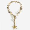 Shell Starfish Necklace Statement Necklace Starfish Pendant Necklace Exaggerated Neck Jewelry for Summer Beach Wear