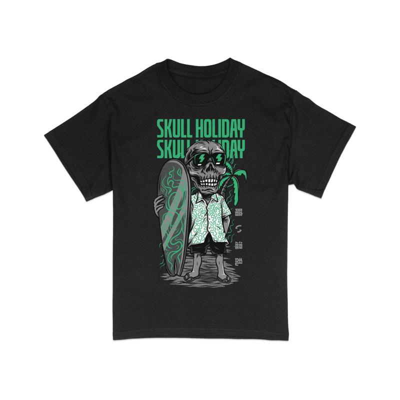 UnisexS T Shirt Skull Holiday Surfing Skeleton Beach Party Tropical Skateboard Print Summer Fashion Top