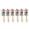 6Pcs Shaking Bell Sticks Wooden Handle Xmas Jingle Bells Musical Percussion Instrument for Holiday Birthday Party