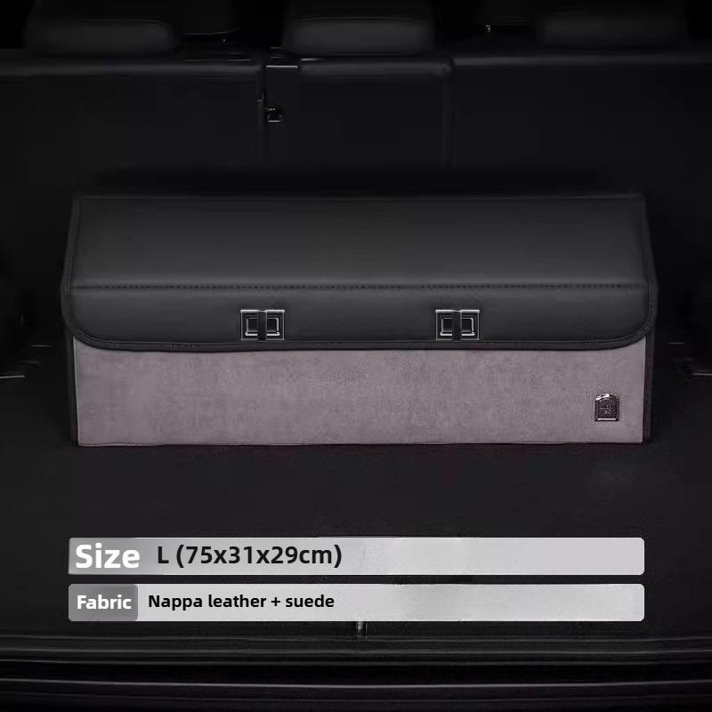 Light Luxury Suede Car Trunk Storage Box Large Capacity Foldable Car Trunk Organizer Trunk Accessories Car Storage Organizer Box