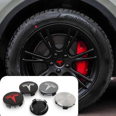 4 szt. 56 mm Nakładki na środek piasty koła samochodowego Naklejki z emblematem Pokrywa do Model 3 Model Y Model S Cybertruck Model X Roadster