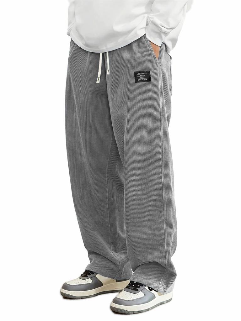 2025 Autumn New European and American Men's Loose Comfortable Long Pants Corduroy Casual Pants for Men