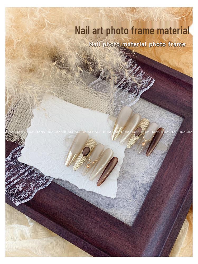 Walnuss-Kanten-Nagelkunst-Display-Rahmen mit ausziehbarer Massivholzplatte