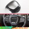 For Dodge Charger 2016- Car Accessories Carbon Fiber Style Steering Wheel Cover Decoration Molding Garnish Decoration