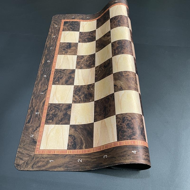 Large 52cm/ 20.5-inch Championship Game Chessboard, Foldable and Rollable Soft Rubber Chessboard, Checkers Board