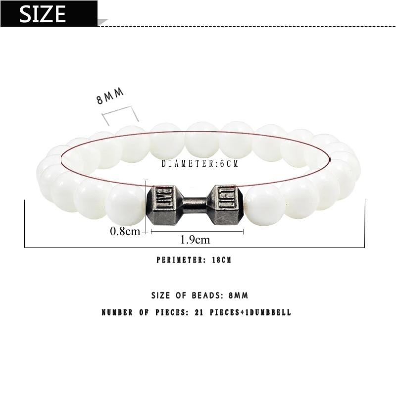 3 Stili Porcellana Bianca Pura Pietra Naturale Braccialetti Per Donne Ciondoli Perline Uomo Fatti a Mano Cordino Elastico Bracciali Braccialetto Manubrio