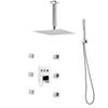 Shower Faucet Set, 254 Mm Ceiling Mount Rainfall Shower System with 6 Body Jets and 2 In 1 Handheld Spray, Rotatable 3-Function Rain Head System Set,