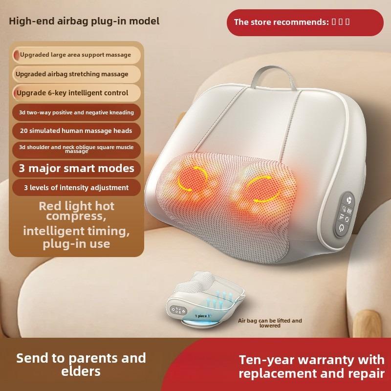 Neck Massage Pillow Airbag Traction Stretching Cervical Massager Waist Back Shoulder Shiatsu Kneaded Multifunctional Hot Compres