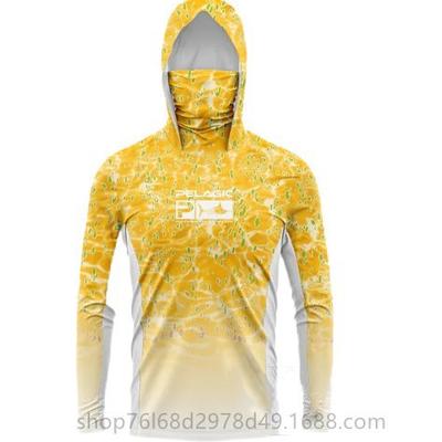 Ice Silk Long-sleeved Fishing Suit, Sunscreen, Quick-drying Breathable Hoodie, Face Towel, One-piece T-shirt